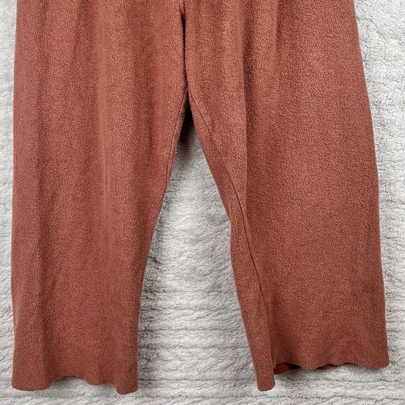 SPIRITUAL GANGSTER Linen Terry Cloth Brown Wide Leg Crop Pull On Pants Sz Large - Picture 4 of 13
